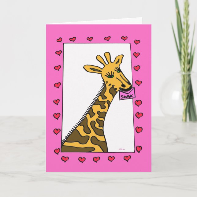 Liebe Giraffe Valentine Feiertagskarte (Vorderseite)