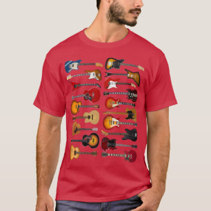 Liebe Gitarre Unterschiedliche Gitarren Musik Love T-Shirt