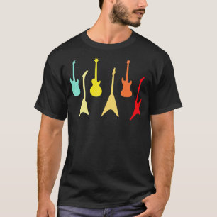 Liebe Gitarre Verschiedene Gitarren Retro-Gitarris T-Shirt