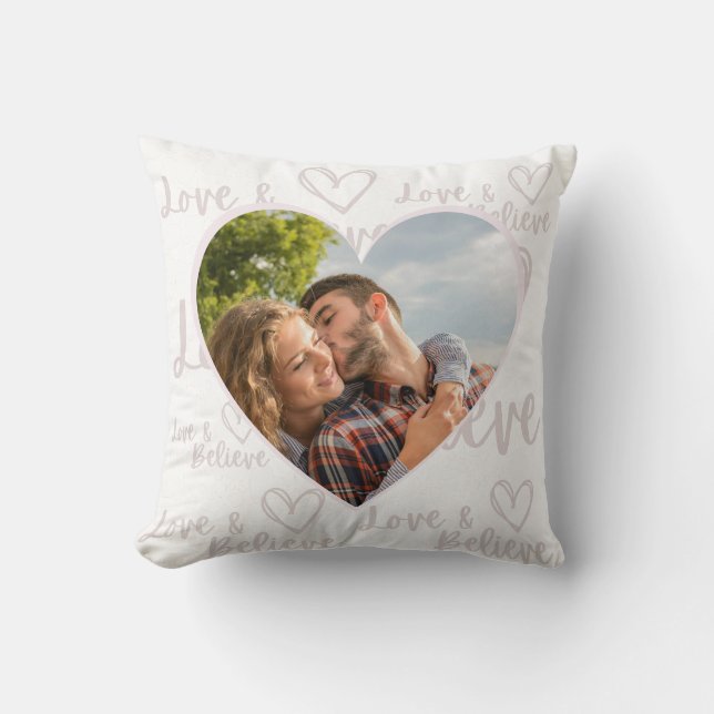Liebe & Glaube Foto Kissen personalisiertes Gesche (Vorderseite)