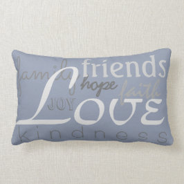 Liebe-Glauben-Familiegraues blaues Throw-Kissen Lendenkissen