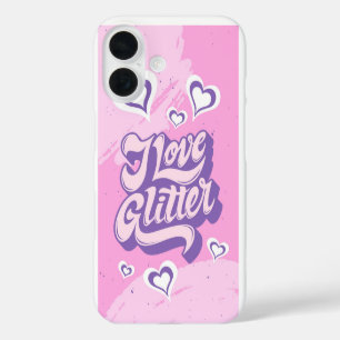 Liebe Glitzer - Y2K Girly Heart Aesthetic iPhone 16 Hülle