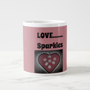 Liebe....Glitzern Jumbo-Tasse