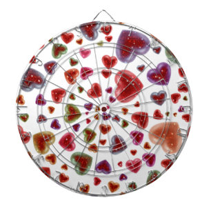 Liebe, glitzernde Herzen 2 Dartscheibe