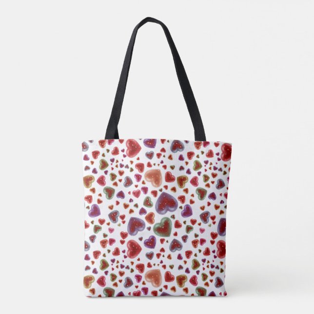 Liebe, glitzernde Herzen 2 Tasche (Rückseite)