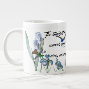 Liebe Gnade Gott Hummingbird Iris Blume Jumbo Tass Jumbo-Tasse