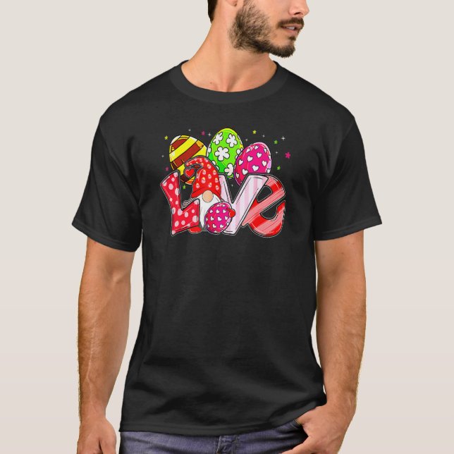 Liebe Gnome Bunny Pastel Frühlingsjagd Eggs Rabbit T-Shirt (Vorderseite)