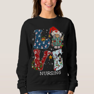 LIEBE Gnome Pflege Weihnachtsfeiertag Pajama Famil Sweatshirt