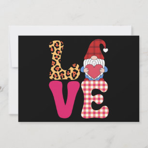 Liebe Gnome Valentinstag Red Buffalo Kariert Leopa Feiertagskarte