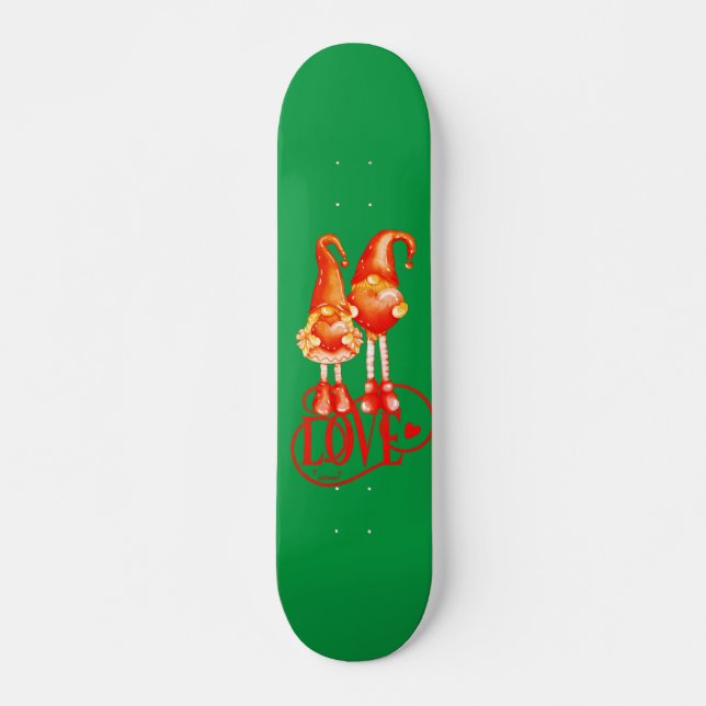 LIEBE GNOMES - Geschenkidee für einen romantischen Skateboard (Vorne)