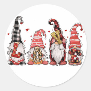 Liebe Gnomes Valentinstag Runder Aufkleber
