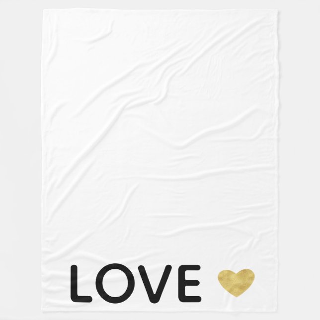 Liebe Gold Heart Fleecedecke (Vorderseite)