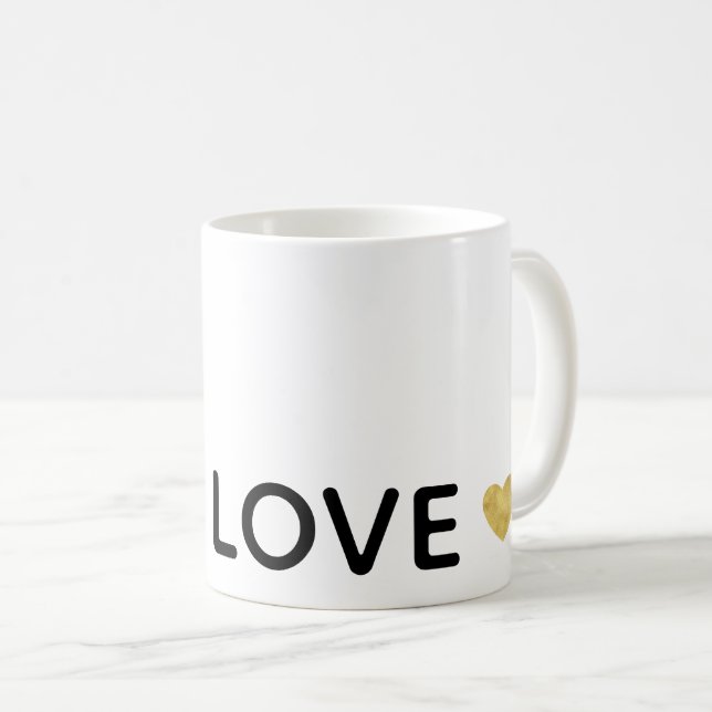 Liebe Gold Heart Kaffeetasse (VorderseiteRechts)