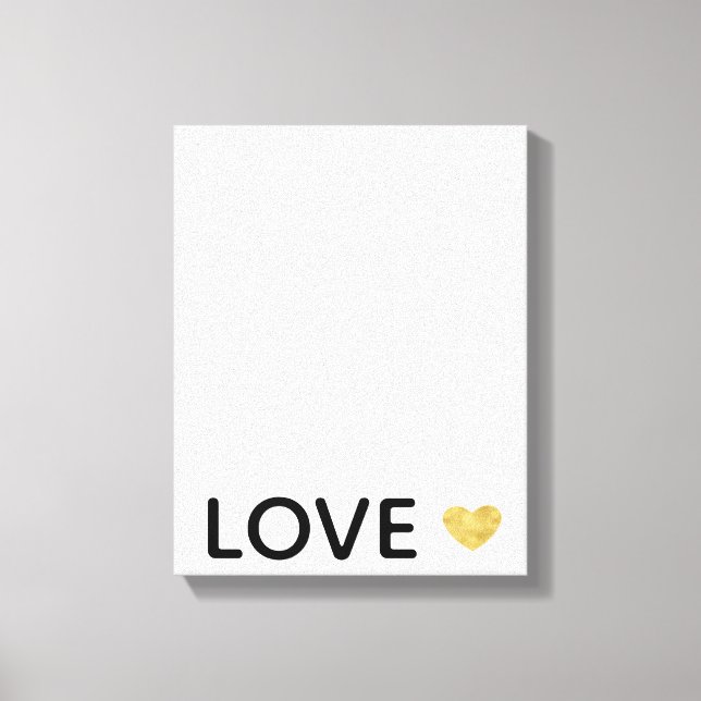 Liebe Gold Heart Leinwanddruck (Vorderseite)
