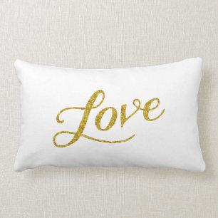 Liebe Gold Imitat Glitzer Metallisch Inspiration Lendenkissen
