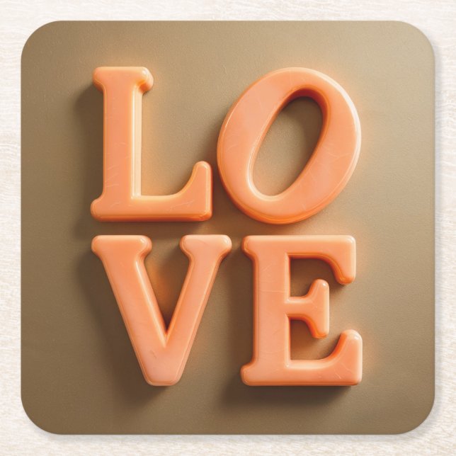 Liebe Gold Orange Untersetzer Set (Vorderseite)