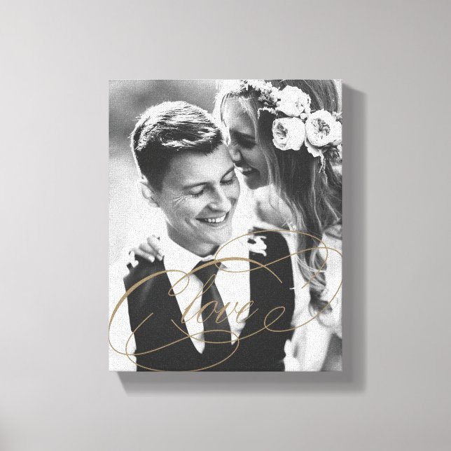LIEBE Gold Overlay Geschenk Foto Leinwand (Vorderseite)