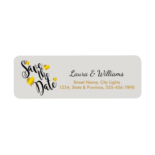 Liebe Gold Save the Date Herzform gebürstet (Vorne)