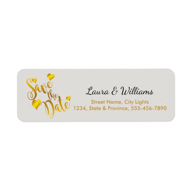 Liebe Gold Save the Date Herzform gebürstet (Vorne)