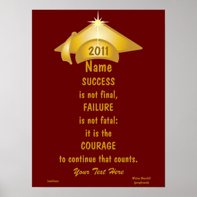 Liebe Golden Courage für Erfolg Poster - Cust. (Vorne)