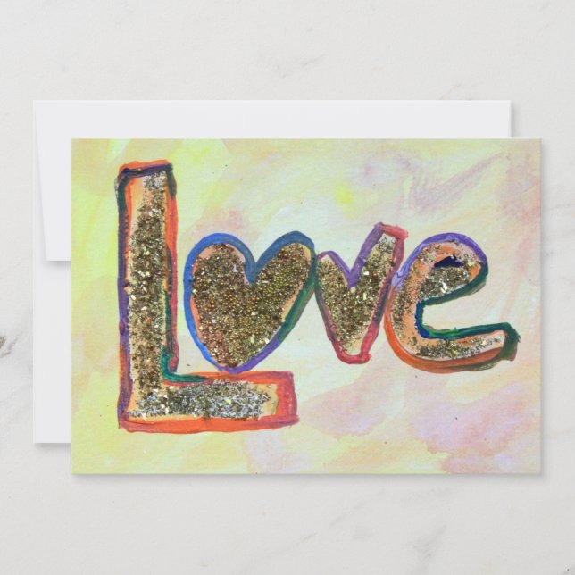 Liebe Golden Pastels Einladungen oder Ankündigunge (Vorderseite)