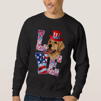Liebe Golden Retriever 4. Juli Patriotischer Hund Sweatshirt