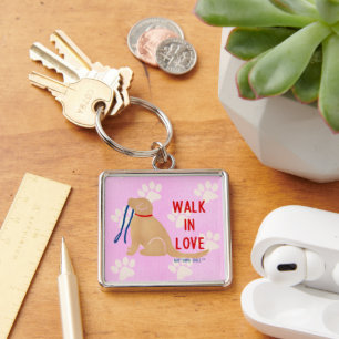 Liebe Golden Retriever Dog Pink Magnet Schlüsselanhänger