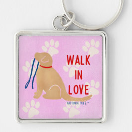 Liebe Golden Retriever Dog Pink Magnet Schlüsselanhänger