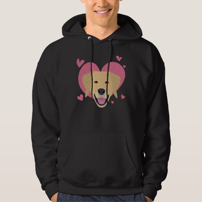 Liebe Golden Retriever Hearts Dog Owner Idee Hoodie (Vorderseite)