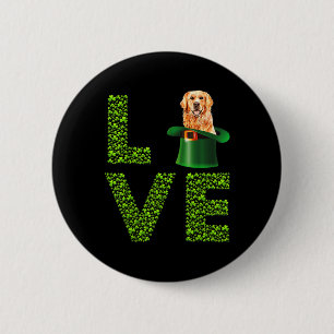 Liebe Golden Retrievers Dog Leprechaun Irish St Pa Button
