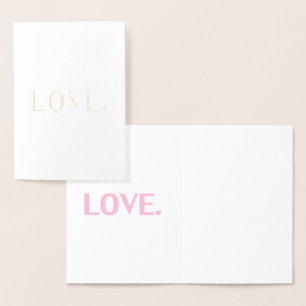 Liebe goldrosa minimalistische Typografie elegant Folienkarte