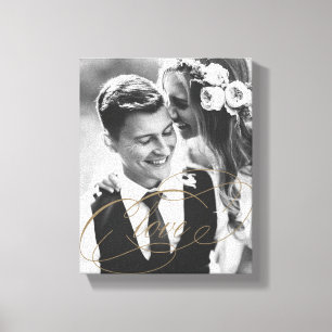 LIEBE Goldüberlagerungs-Geschenk-Foto-Leinwand Leinwanddruck