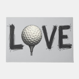 Liebe Golf Typografy Art for Fußmatte