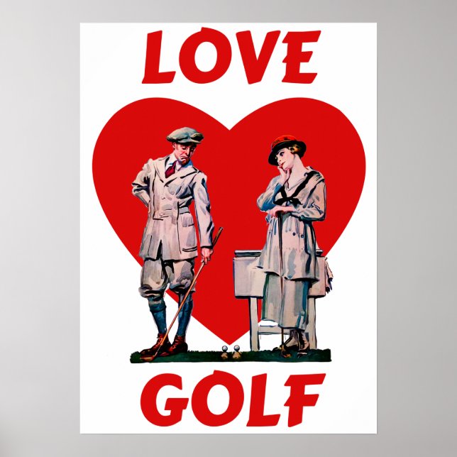 Liebe Golf Vintag Print Poster (Vorne)