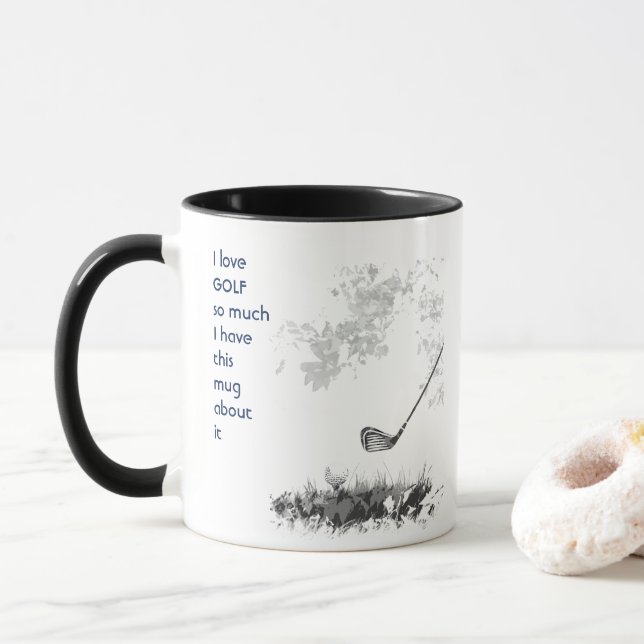 Liebe GOLFEN GOLF so viel Spaß Zitat Tasse (Mit Donut)
