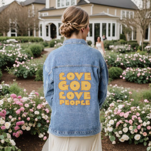 Liebe Gott Liebe Menschen Moderner Minimalistische Jeansjacke