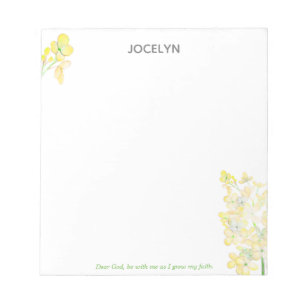 Liebe Gott, sei mit mir Yellow Hyacinth Notepad Notizblock