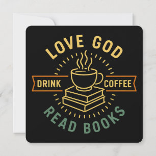 Liebe Gott Trinke Kaffee Lies Bücher Liebhaber Vin Einladung