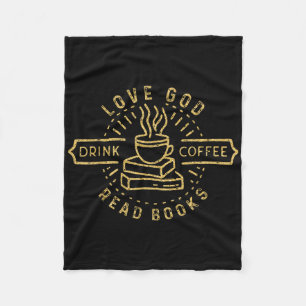 Liebe Gott Trinke Kaffee Lies Bücher Liebhaber Vin Fleecedecke