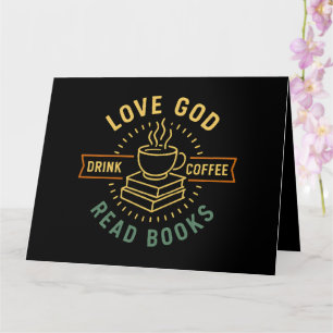 Liebe Gott Trinke Kaffee Lies Bücher Liebhaber Vin Karte