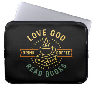 Liebe Gott Trinke Kaffee Lies Bücher Liebhaber Vin Laptopschutzhülle