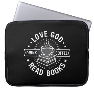 Liebe Gott Trinke Kaffee Lies Bücher Liebhaber Vin Laptopschutzhülle