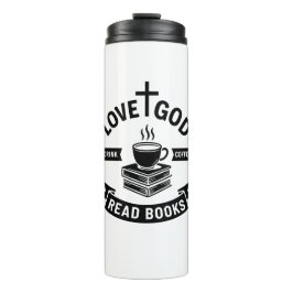 Liebe Gott trinken Kaffee Bücher Christlicher Glau Thermosbecher