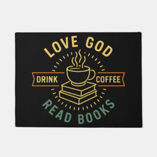 Liebe Gott trinken Kaffee Bücher lesen Liebe Vinta Fußmatte