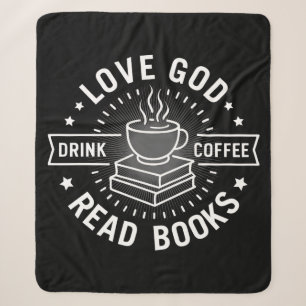 Liebe Gott trinken Kaffee Bücher lesen Liebe Vinta Sherpadecke