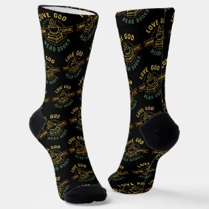 Liebe Gott trinken Kaffee Bücher lesen Liebe Vinta Socken