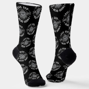 Liebe Gott trinken Kaffee Bücher lesen Liebe Vinta Socken