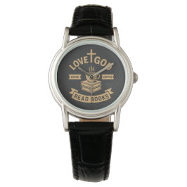 Liebe Gott trinken Kaffee Lesen Bücher Christlich Armbanduhr