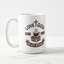 Liebe Gott trinken Kaffee Lesen Bücher Christlich Kaffeetasse