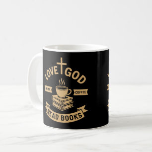 Liebe Gott trinken Kaffee Lesen Bücher Christlich Kaffeetasse